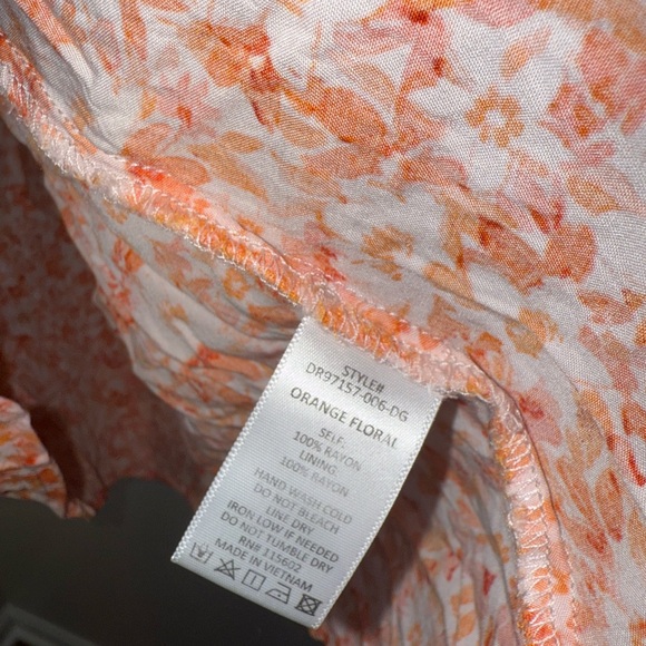 🖤Lush Orange Floral Mini Dress - Picture 5 of 6